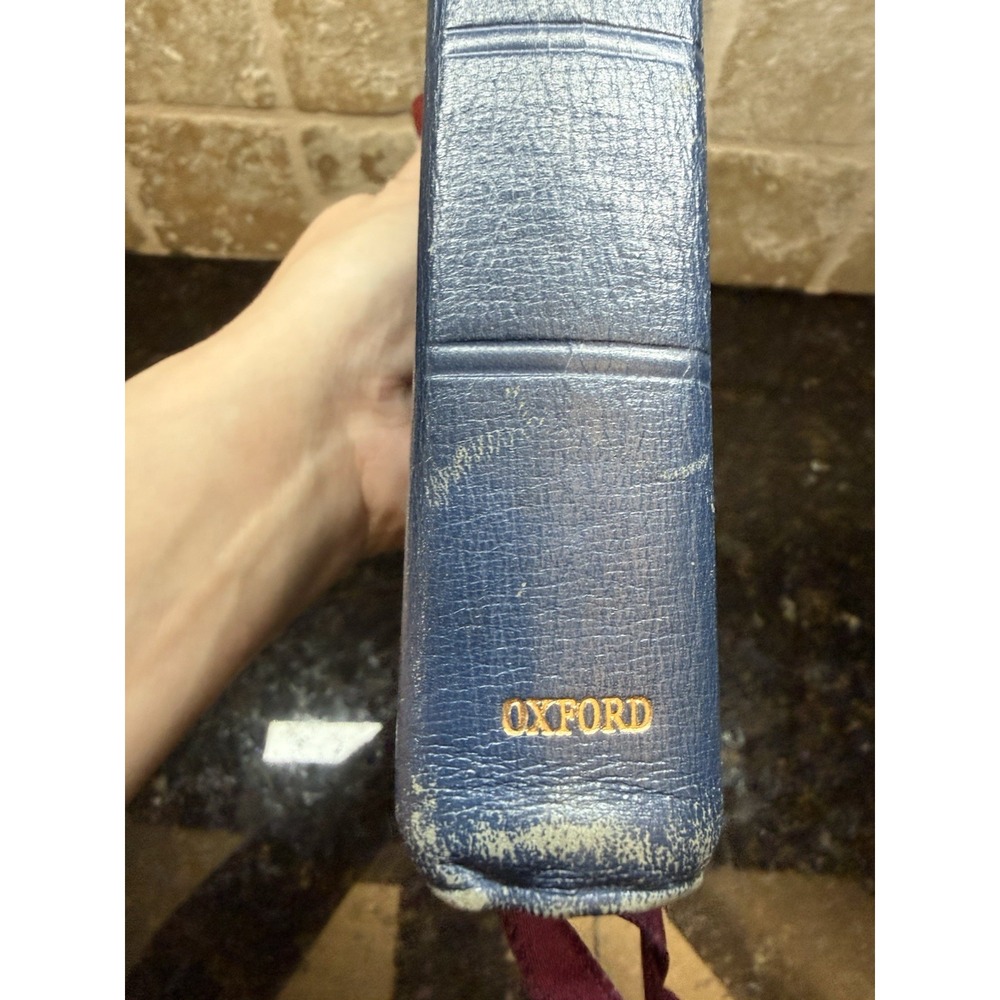 1971 Blue Genuine Morocco Leather Oxford Pre-Owned Scofield Reference KJV Bible - Picture 7 of 13
